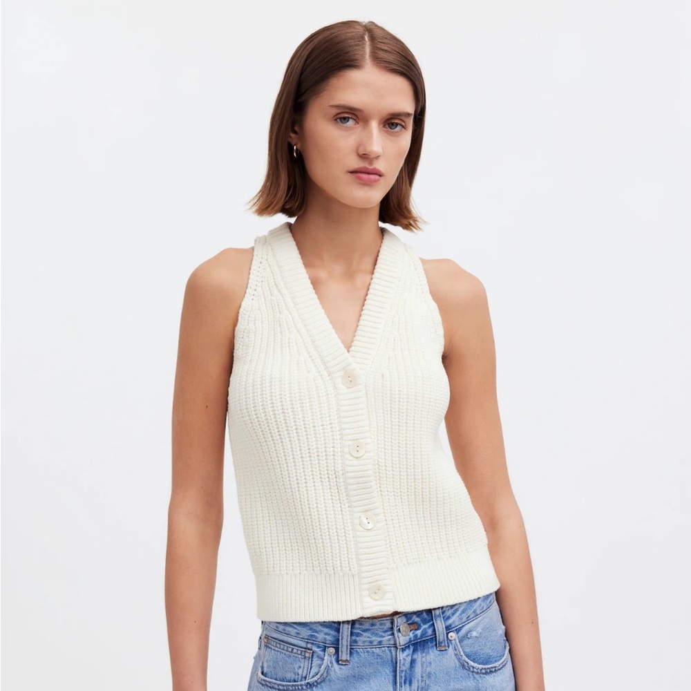 Madewell XS Cream White Cut in Sweater Tank